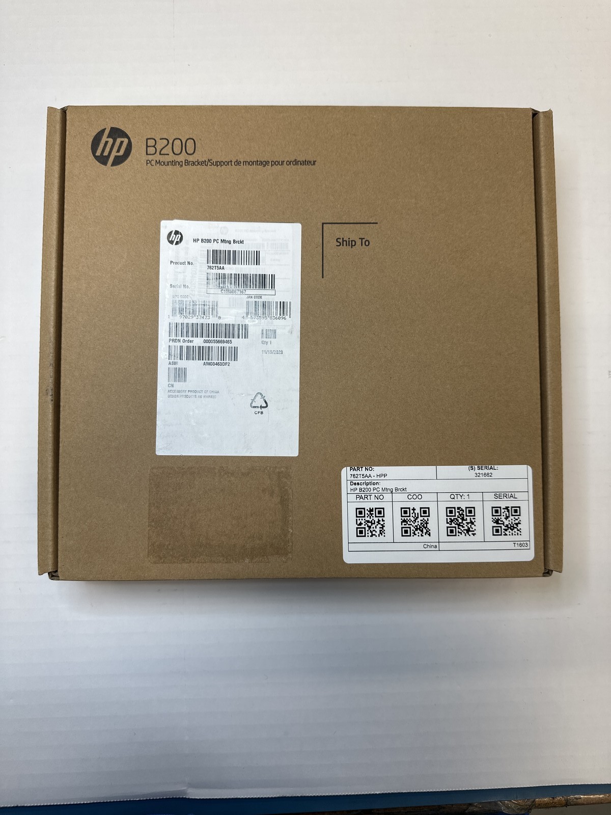 762T5AA HP B200 PC Mounting Bracket