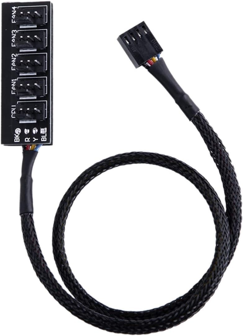 4 Pin & 3 Pin Cooling Fan Hub - 13-Inch PWM Splitter for Maximum Efficiency