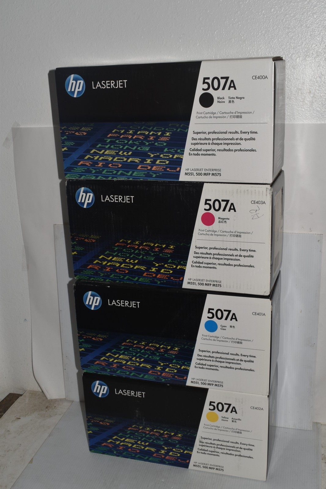 HP 507A Toner Cartridge Set Color LaserJet CE400A CE401A CE402A CE403A (#3848)