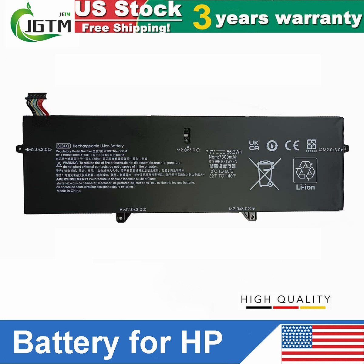 BL04XL Battery For HP EliteBook x360 1040 G5 G6 HSTNN-UB7N L07041-855 56.2Wh US