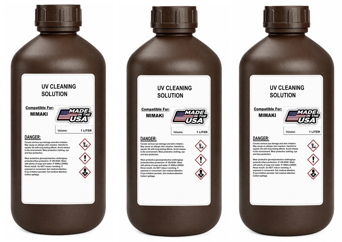 3 X PREMIUM COMPATIBLE CLEANING SOLUTION FOR MIMAKI UV PRINTER (1,000 ML)