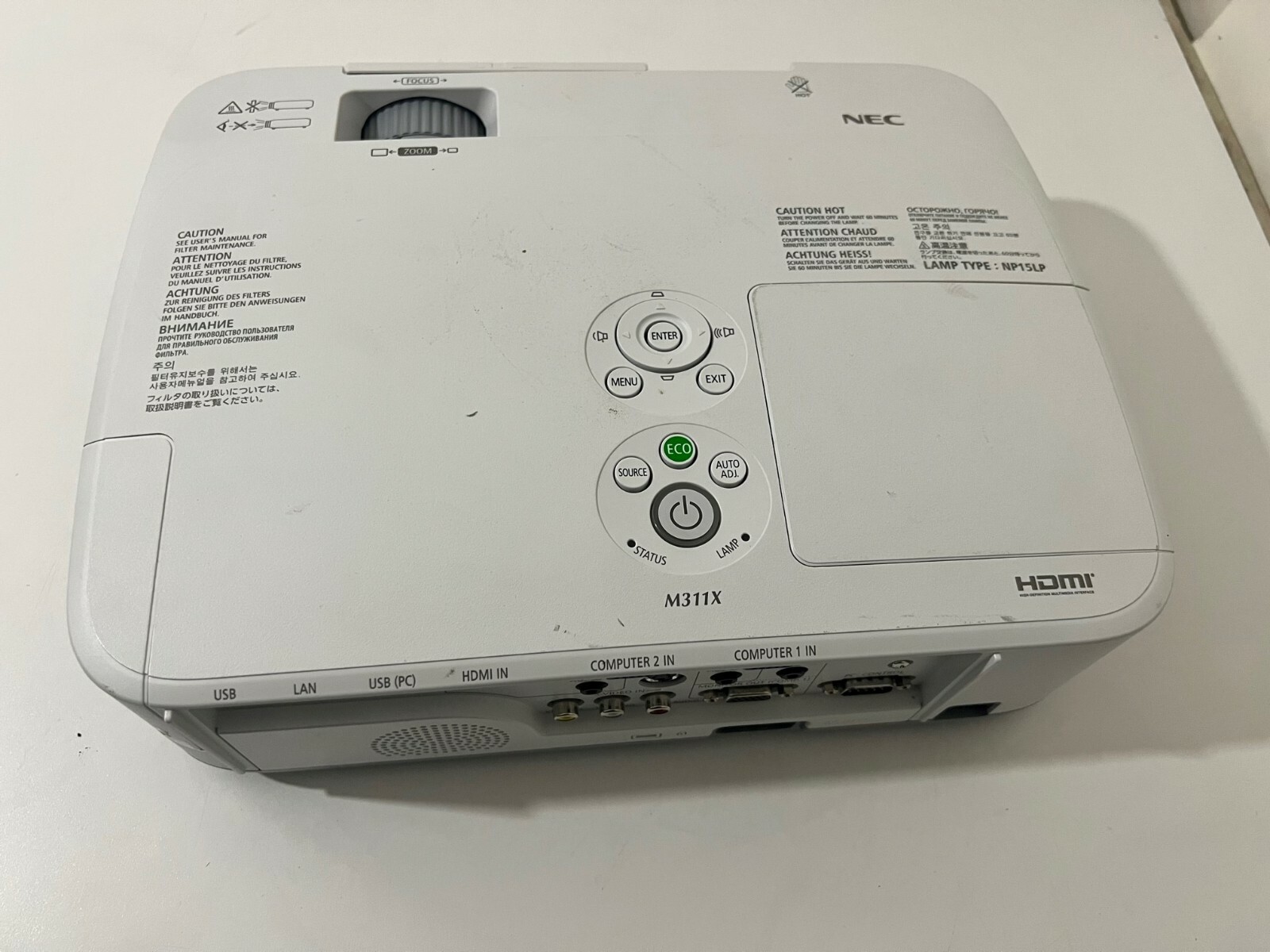 NEC NP-M311X LCD DATA Projector- 2562 LAMP HOUR USED, 49% REMAINING