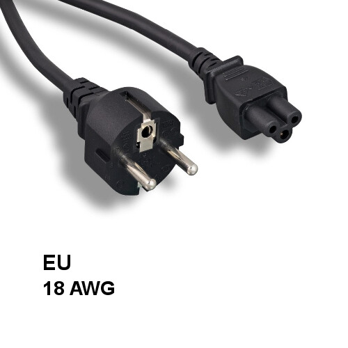 Kentek 6' ft 18 AWG Europe EU 3 Prong Power Cord IEC320 C5 to CEE 7/7 SCHUKO