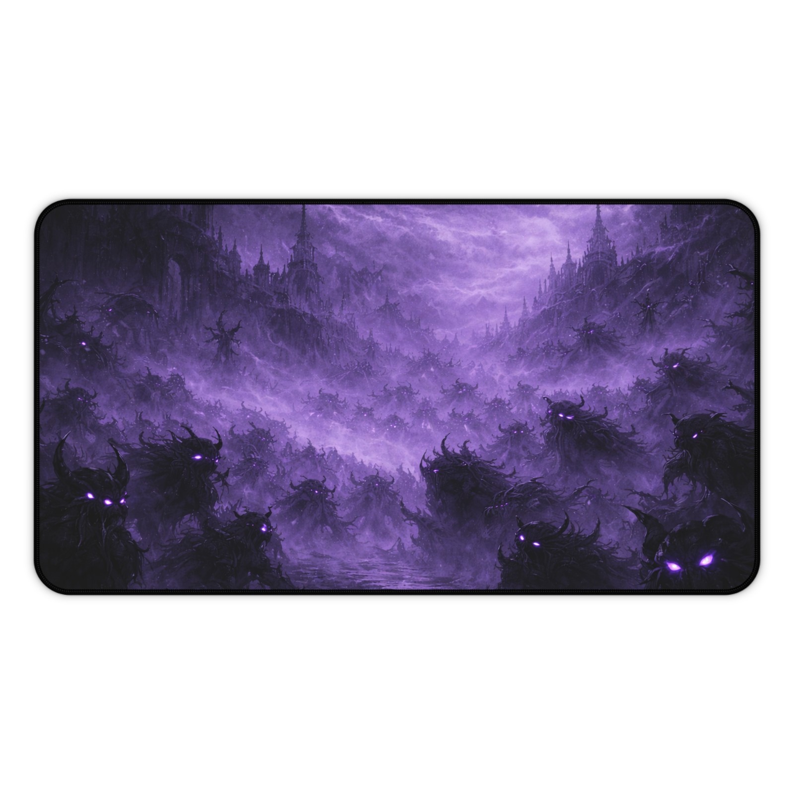 Purple Mist Shadows Desk Mat | Haunted Forest Eyes