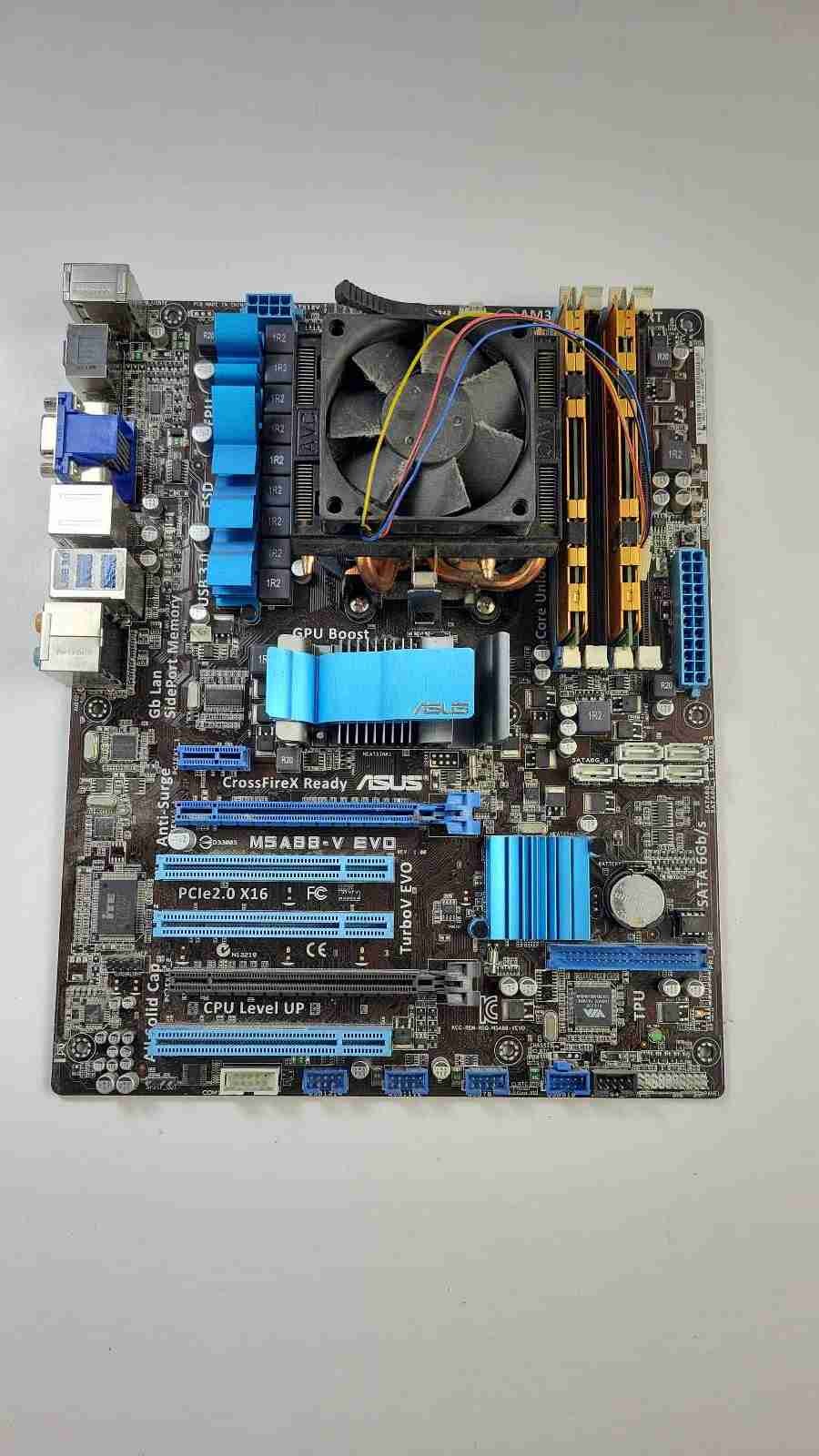 Asus M5A88-V EVO Motherboard - With RAM & CPU - Untested