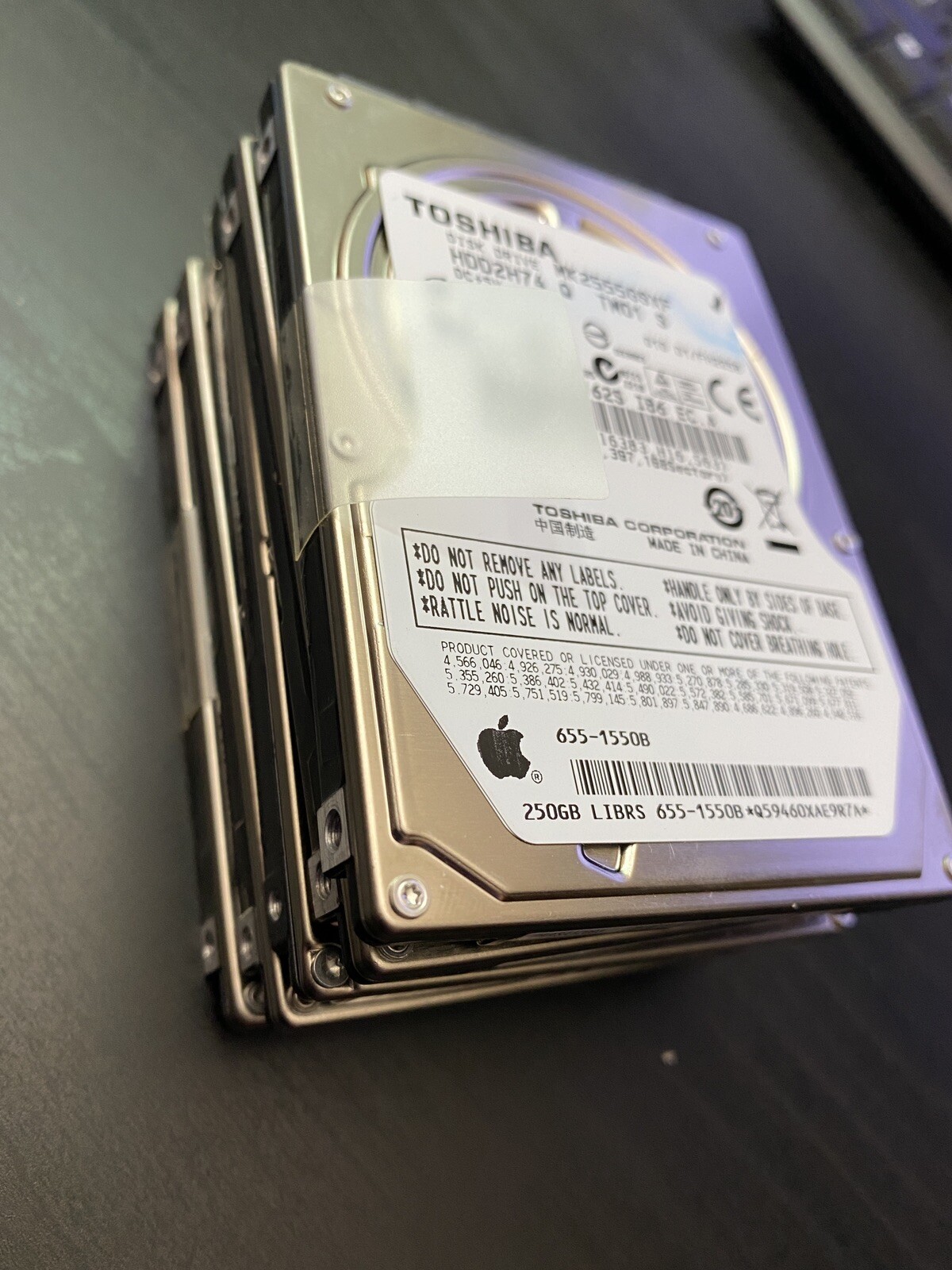 LOT OF QTY 10 250gb 2.5" Laptop SATA Replacement Hard Drives MIXED BRAND AS IS