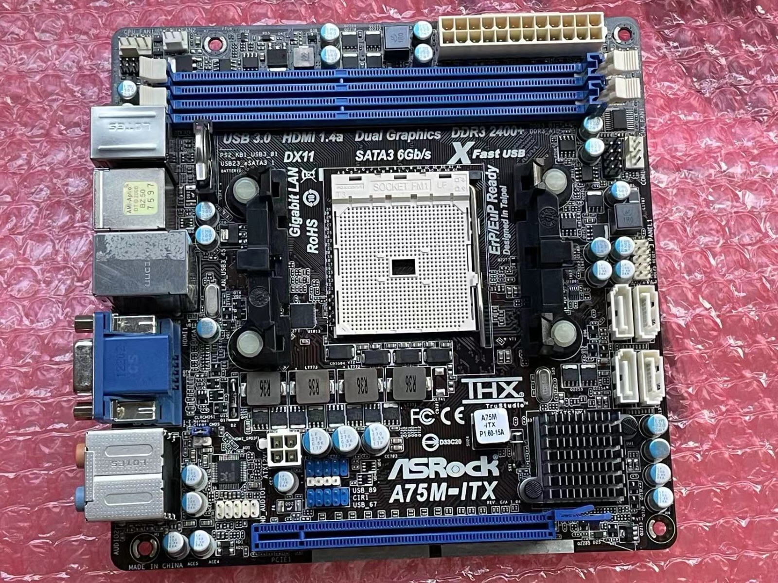 ASRock A75M-ITX AMD FM1 A75 MINI-ITX DDR3 Desktop Motherboard