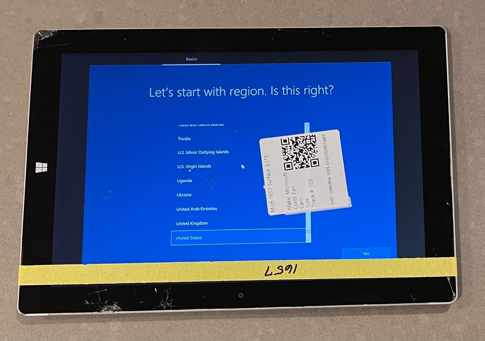 As-is Microsoft Surface 3 (10.8) 1657 (Wi-Fi+4G) Intel x7-Z8700/128GB/4GB/Pro A1