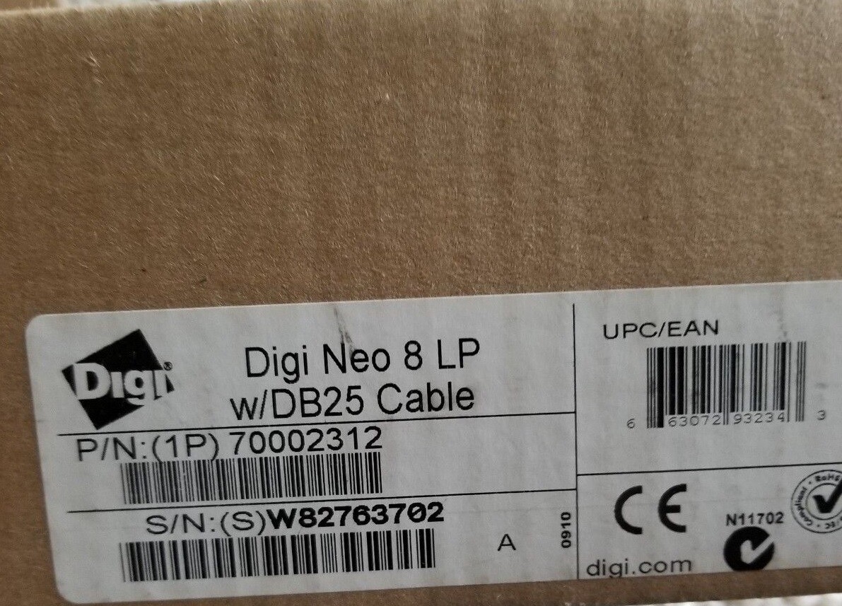 New Digi 70001947 Neo 8P Univ PCI w/DB25M Cable Retail Boxed (1 Available)