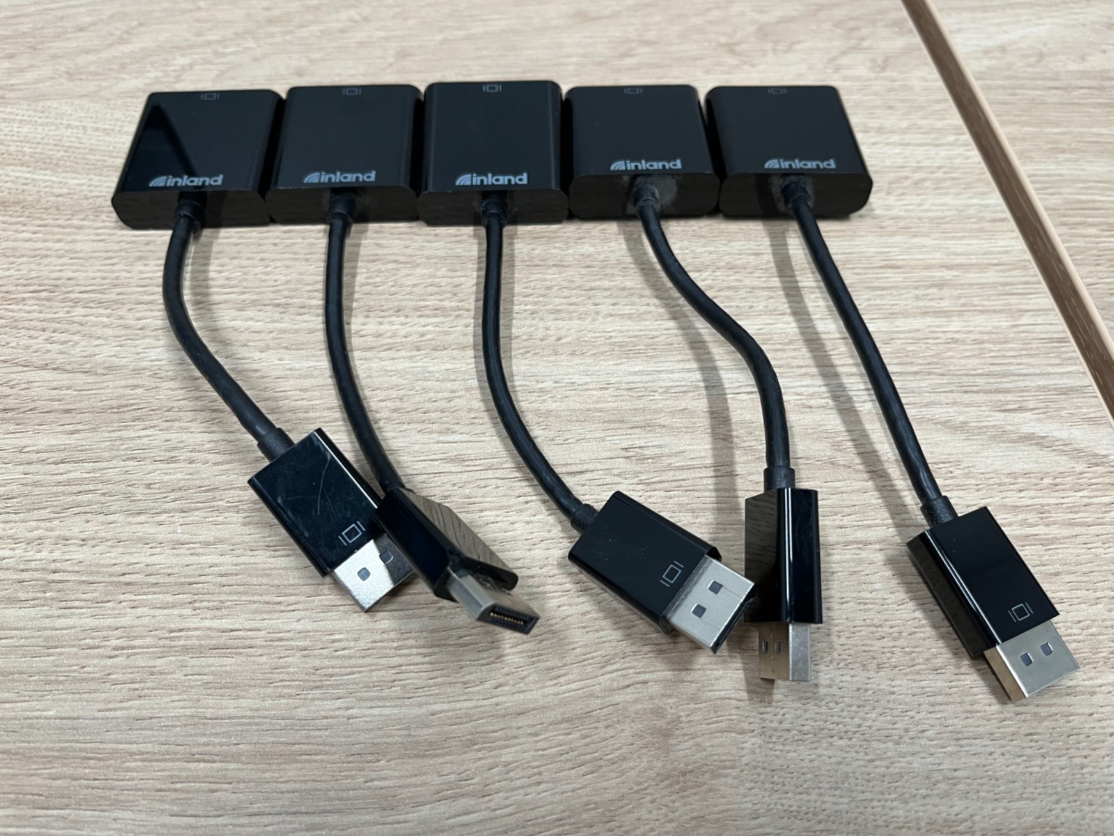 Inland DisplayPort DP to DVI Video Adapters Lot of 5