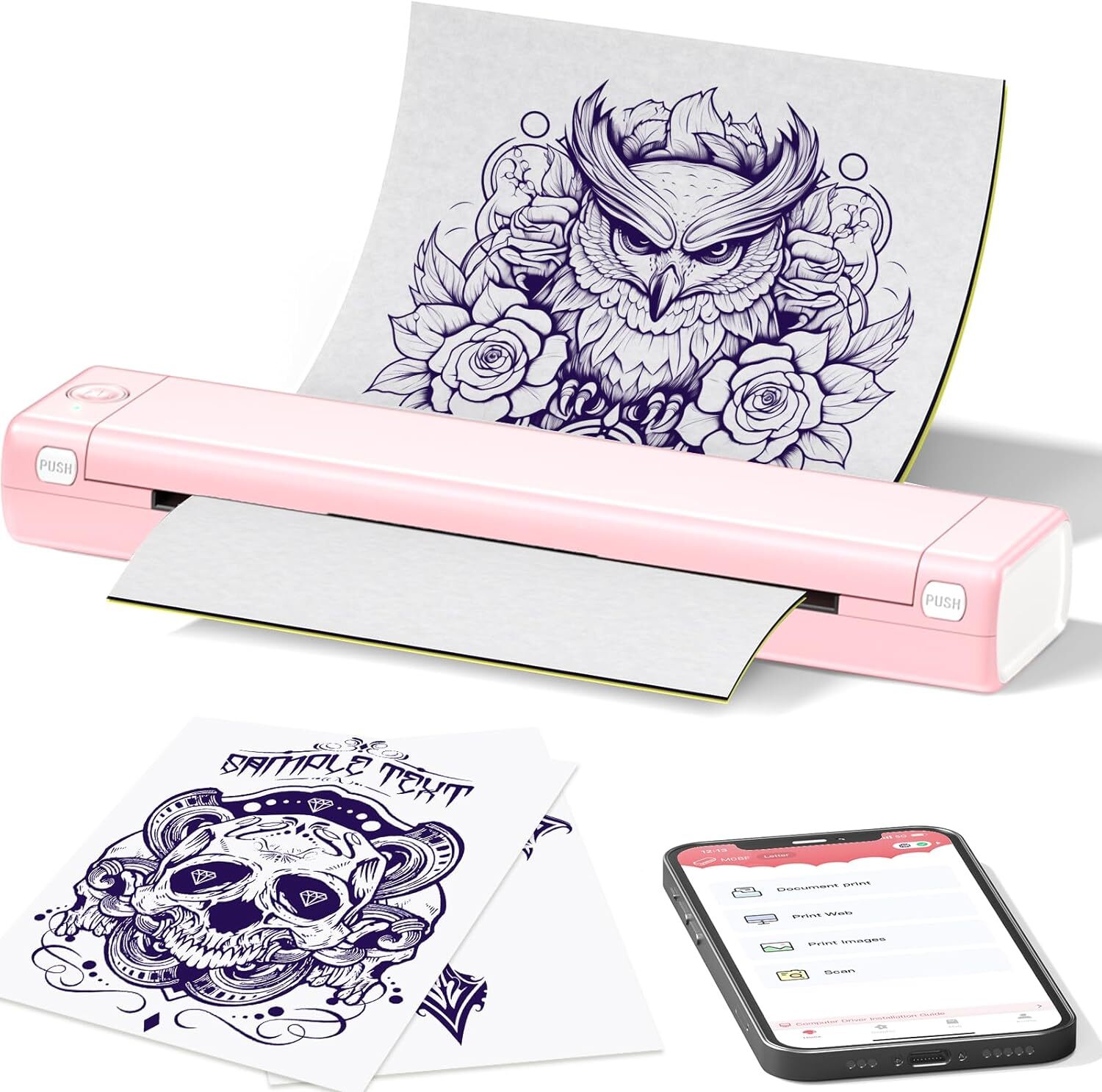 Phomemo Wireless Tattoo Stencil Printer Transfer Copier Bluetooth+ Thermal Paper