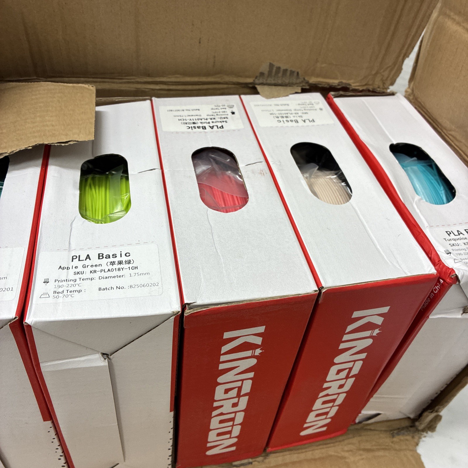 New King Toon  3D Printer Filament 1.75 mm Bundles 5 Spools
