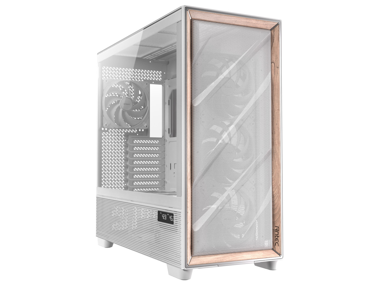 Antec Flux Pro White, 6 x PWM Fans Included, High-Airflow Front Panel with Birch