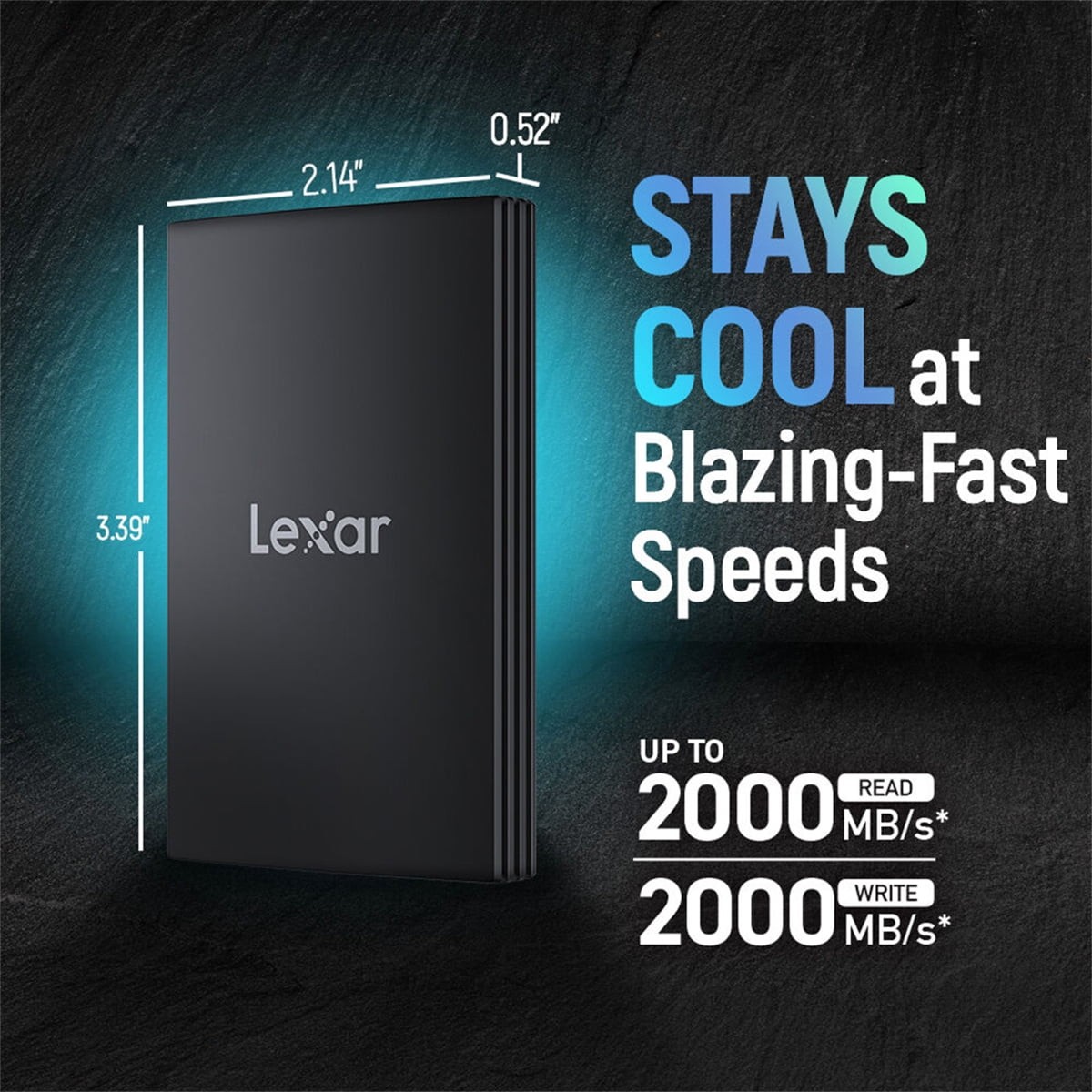 Lexar Armor 700 2TB USB 3.2 Gen USB-C Portable External SSD (lar700x002trnbng)