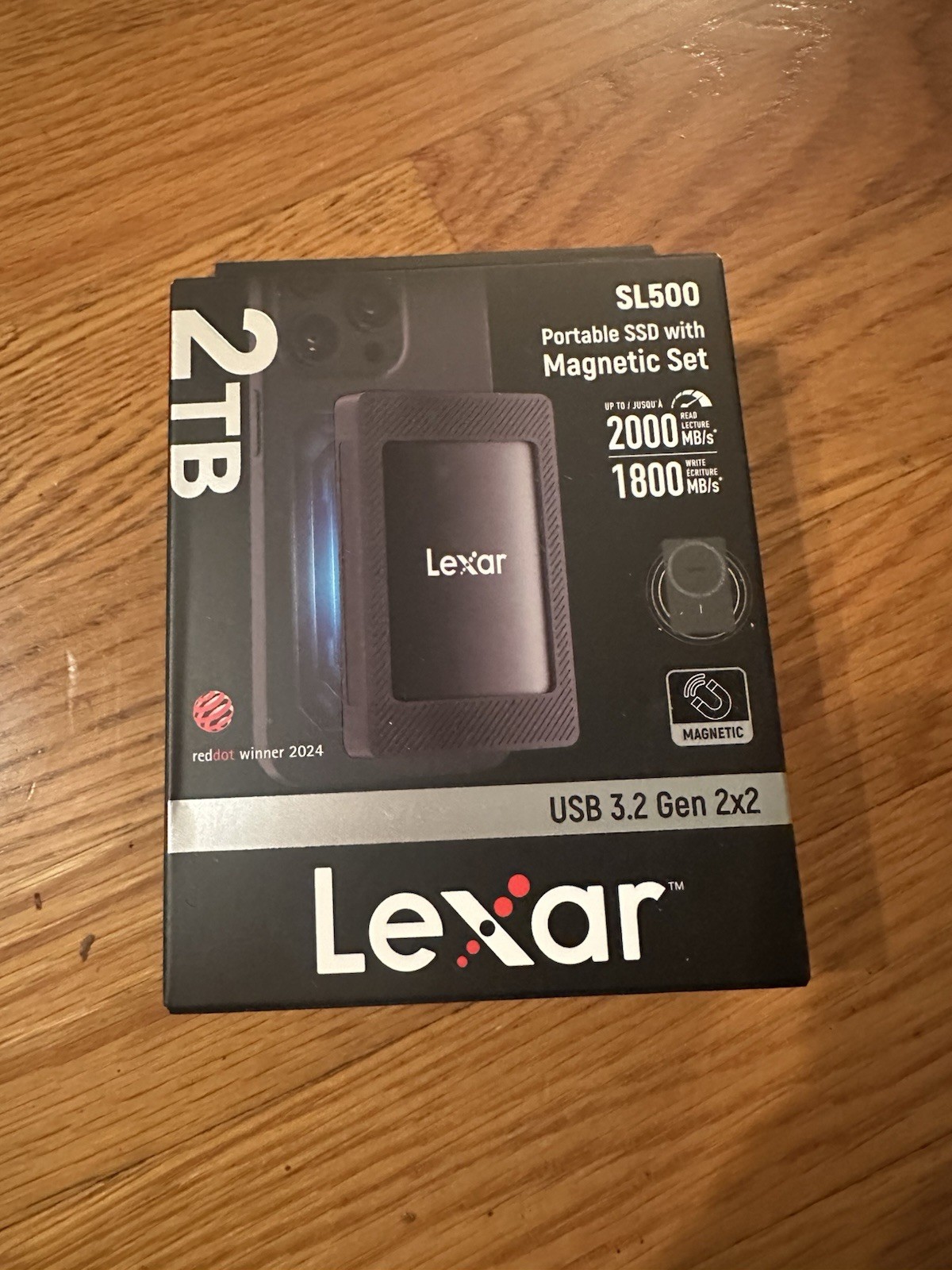 Lexar SL500 2TB Portable SSD USB 3.2 Gen 2x2 Magnetic Set Black External NEW 🆕
