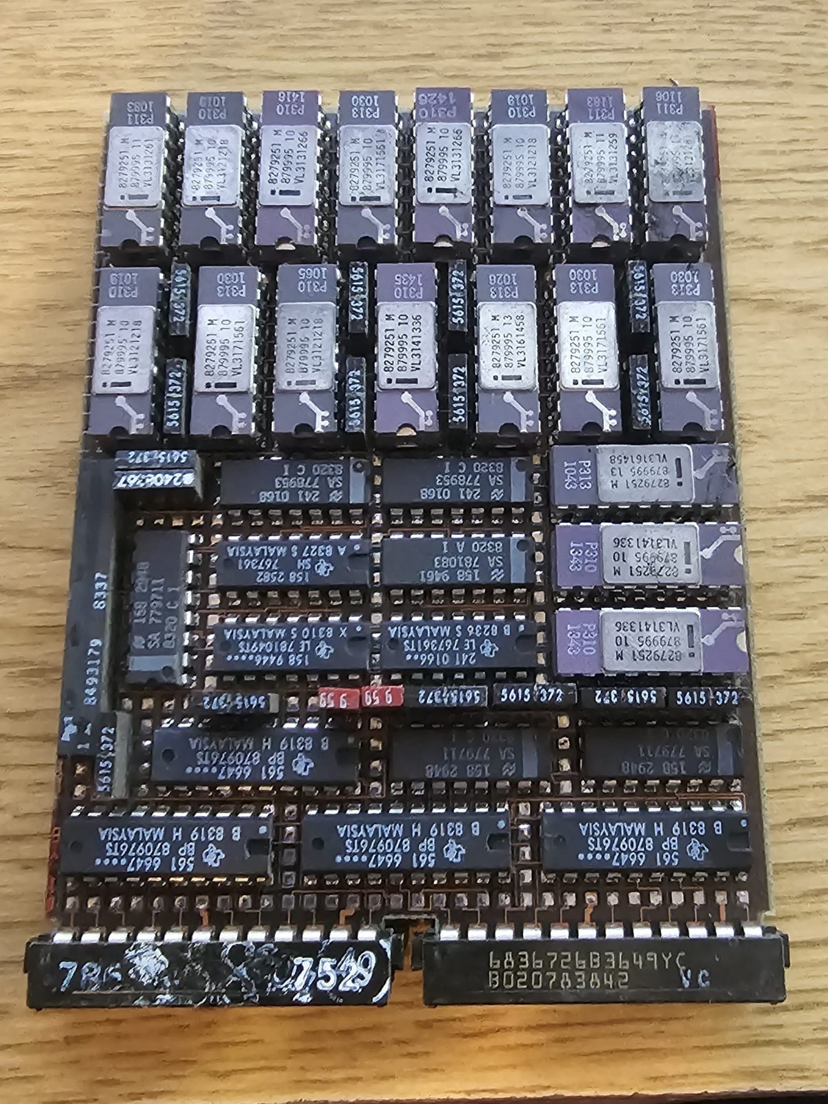 Vintage IBM Mainframe System/370 Board Gold w/36x Intel Ceramic Gold IC Chips