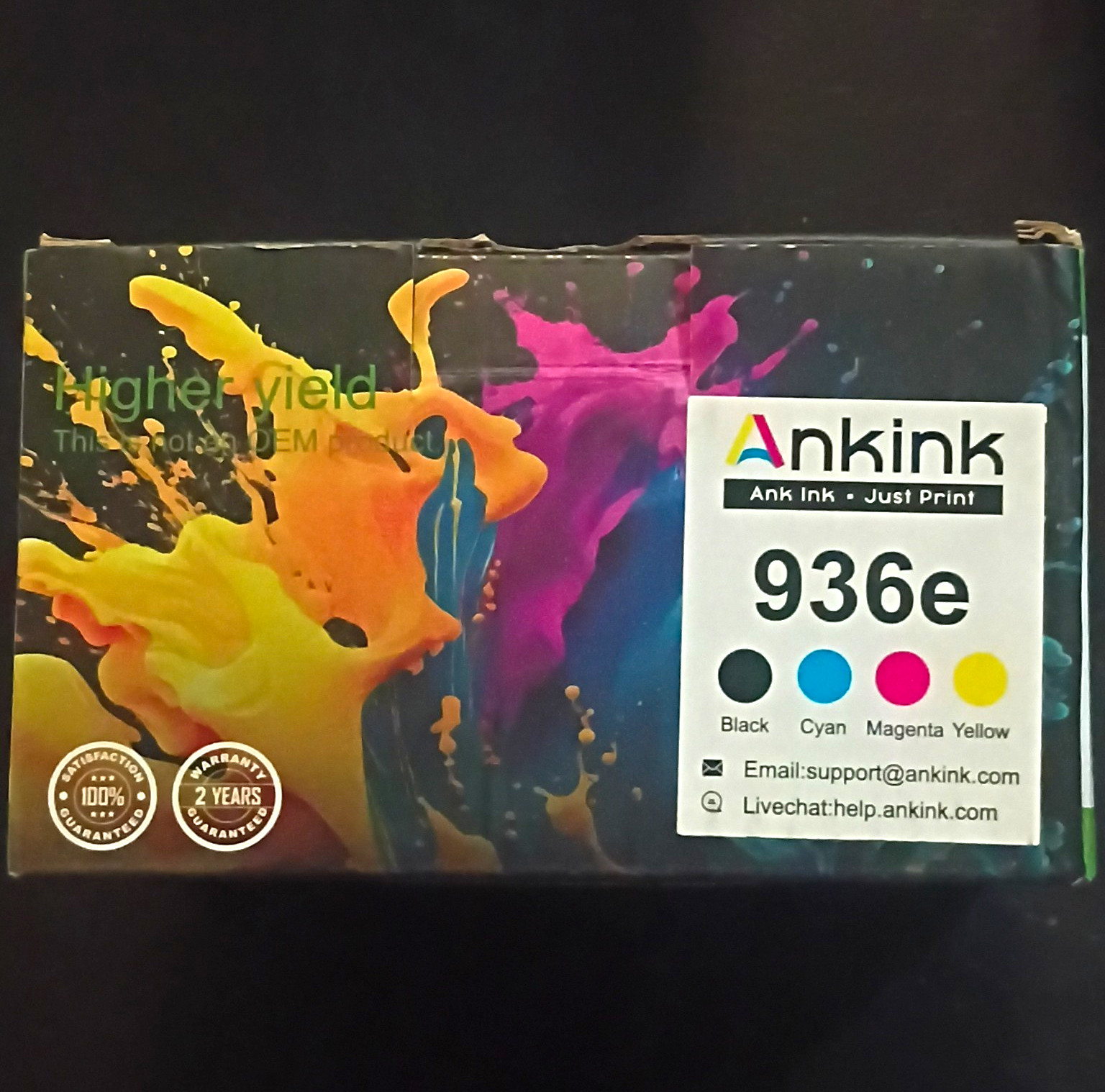 Ankink 936e Compatible Inkjet Cartridges Set BK/C/M/Y for HP