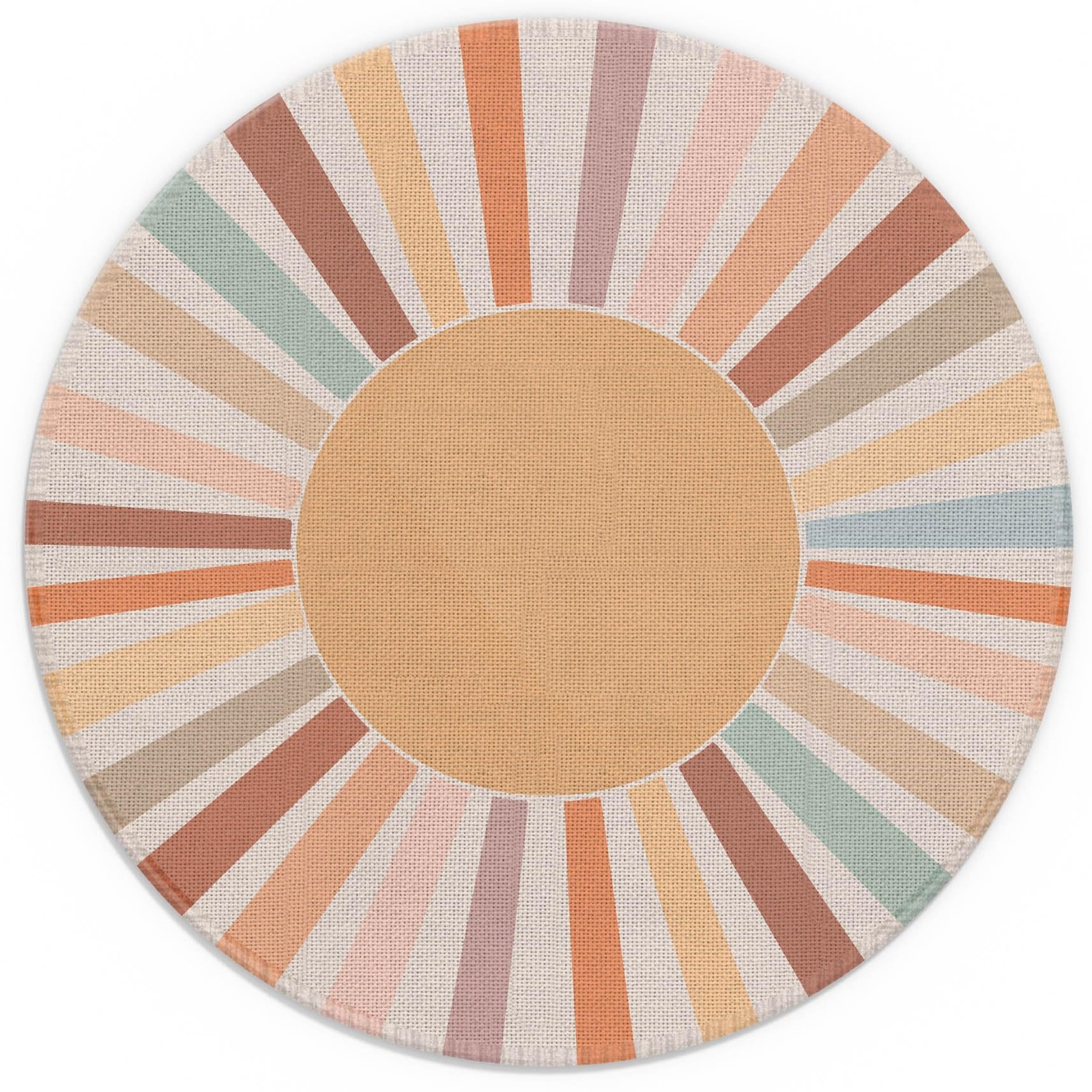 Mouse Pad，Boho Rainbow Sun Round Mousepad，Small 9L x 9W inches, 02 Boho 