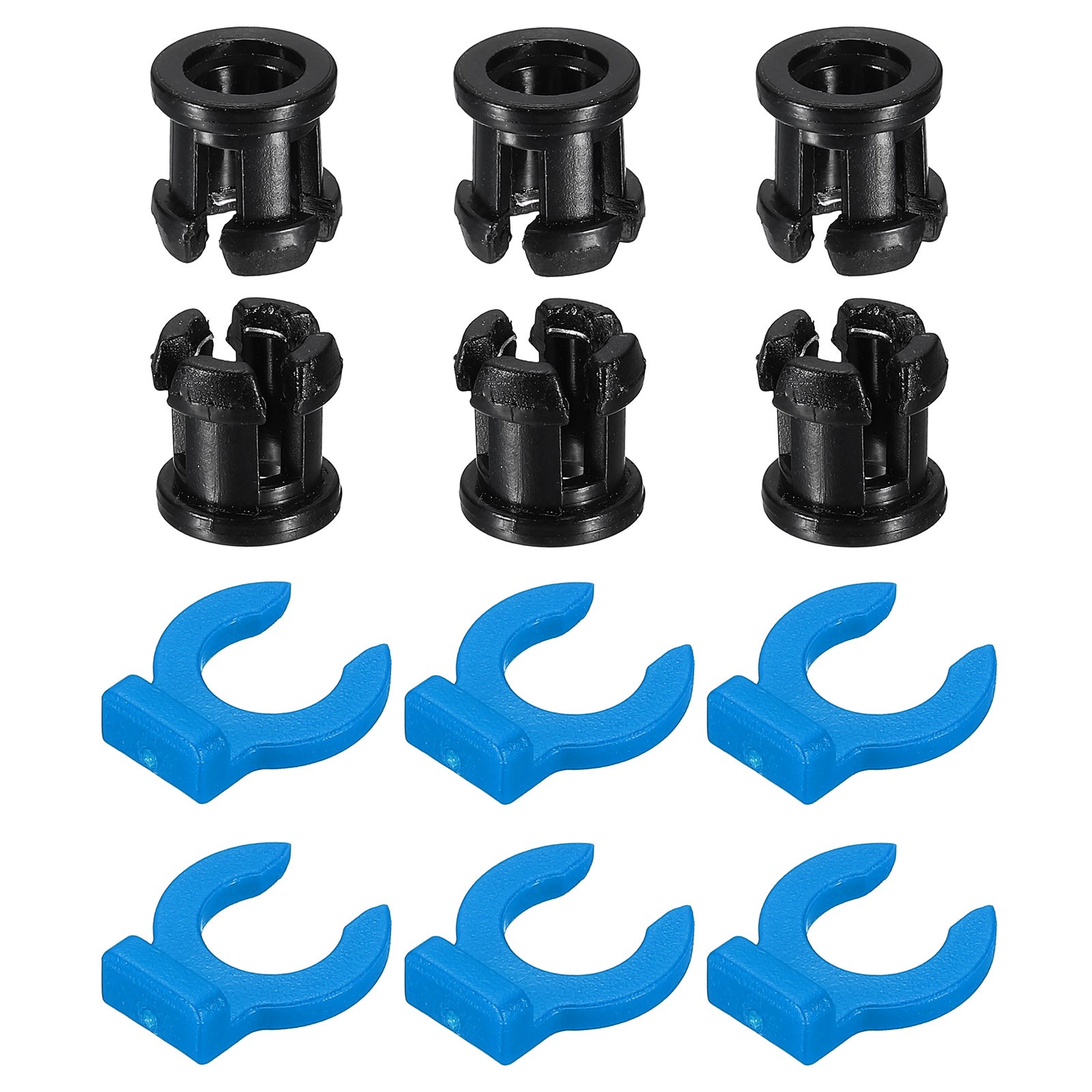 6 Set 3D Printer Tube Coupler Set Joint Connector 7.5mm OD x 4mm ID Black/Blue]