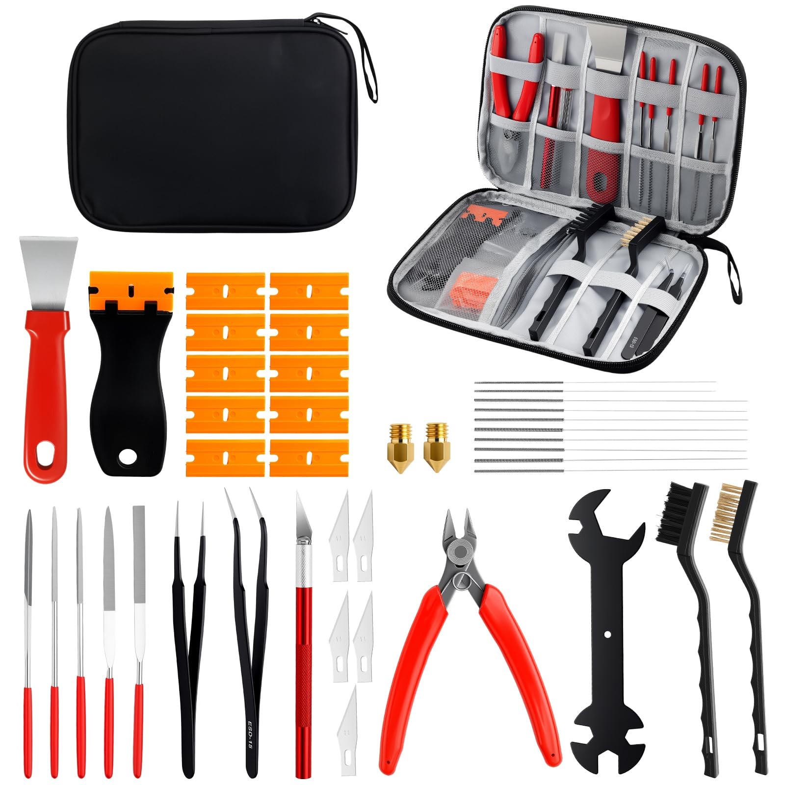 46-Piece 3D Printer Tool Kit, All-in-One 3D Printing Accessories Support Removal