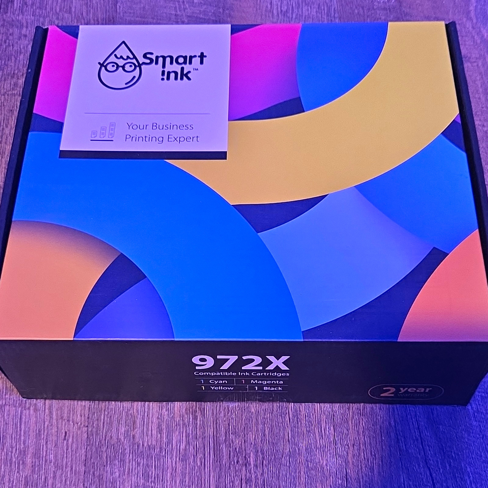 Smart Ink 972X Compatible Ink Cartridge 4-Pack CMYK for HP Inkjet, 2 Year
