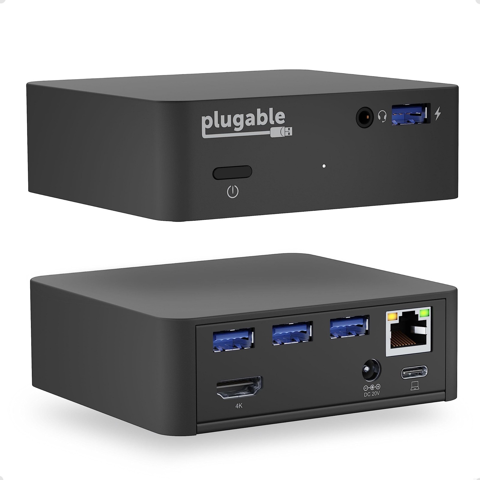 Plugable USB C Dock VESA Mount 85W Charging Thunderbolt 4/3 USB4 HDMI 4K@30Hz