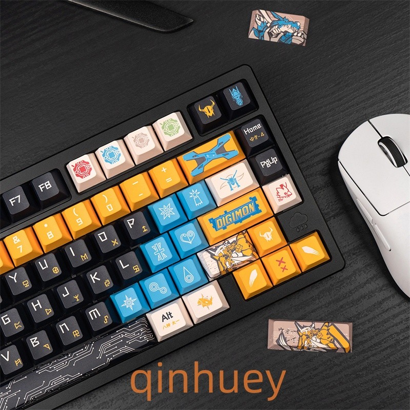 Digimon Theme Keycaps PBT 129 Keys For Cherry MX Keyboard