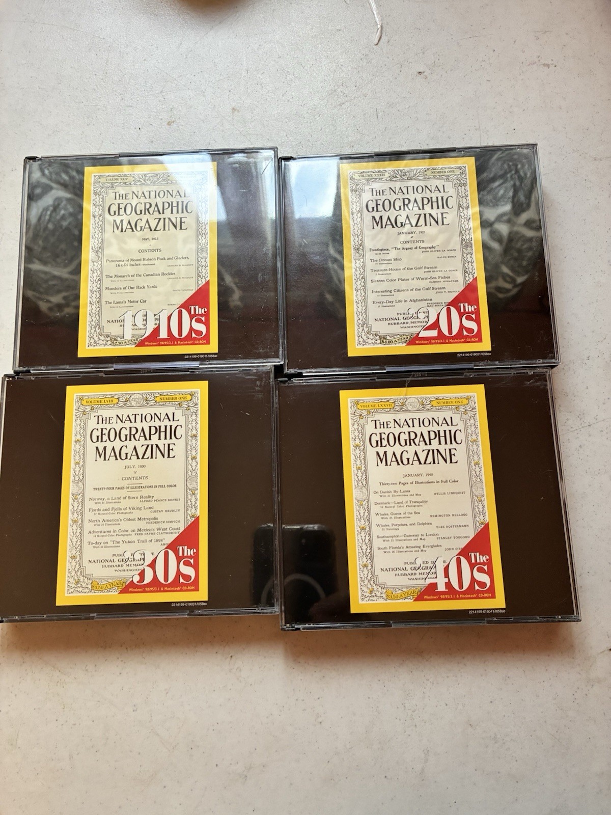 National Geographic CD-ROM Lot 1920s 1930s 1940s 3 Disc Sets Vintage PC Mac