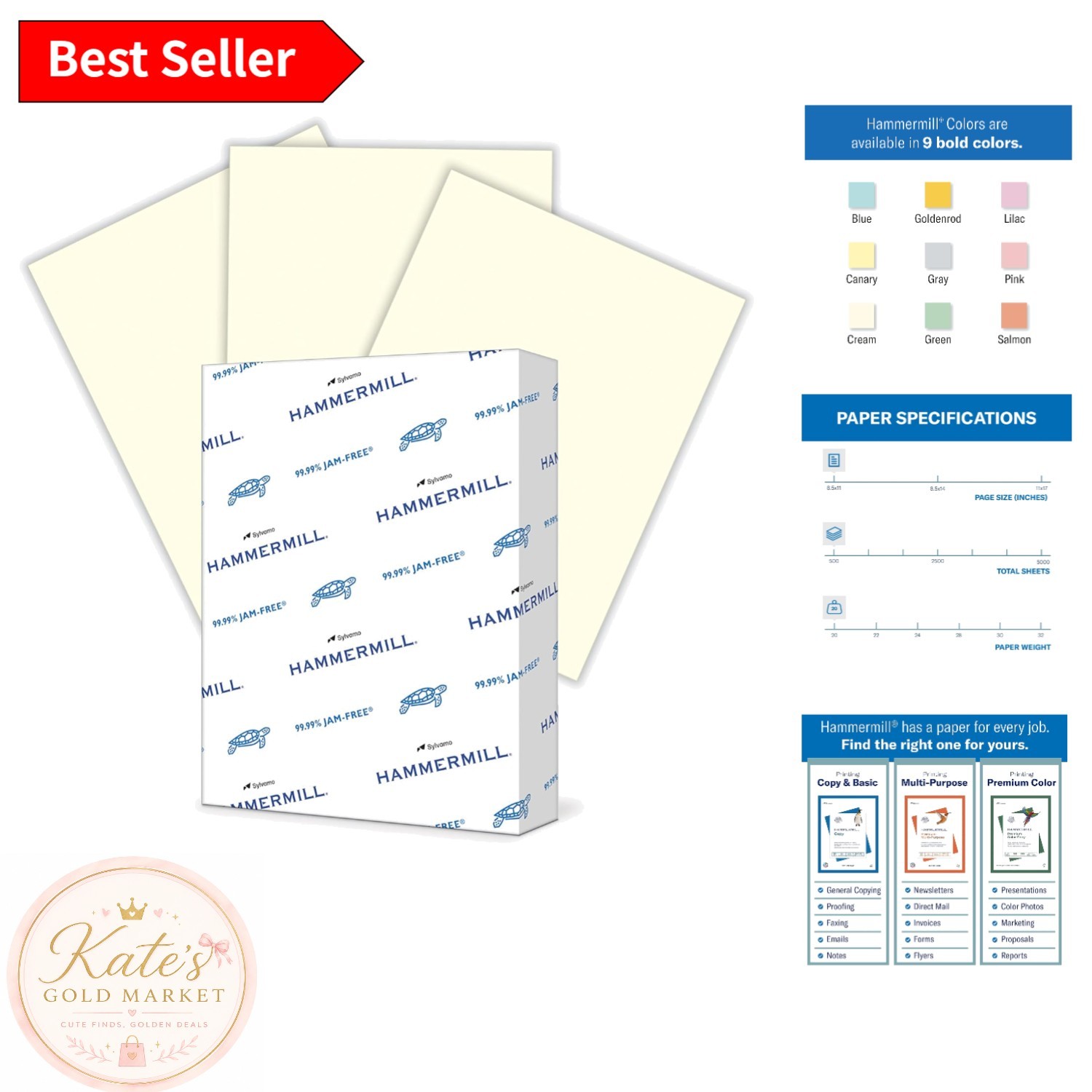Versatile 20 lb Cream Paper, 8.5 x 11 - 500 Sheets, Ideal for Creative Projects