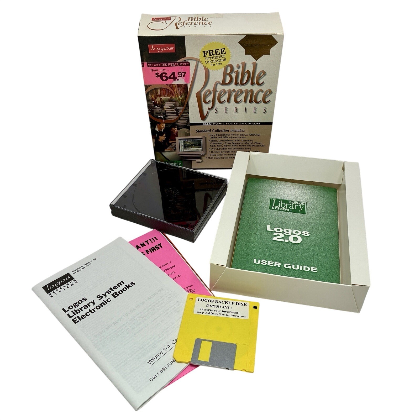 Vintage Logos Bible Reference Series Bible Software 1997 CD-ROMs Win '95 Big Box