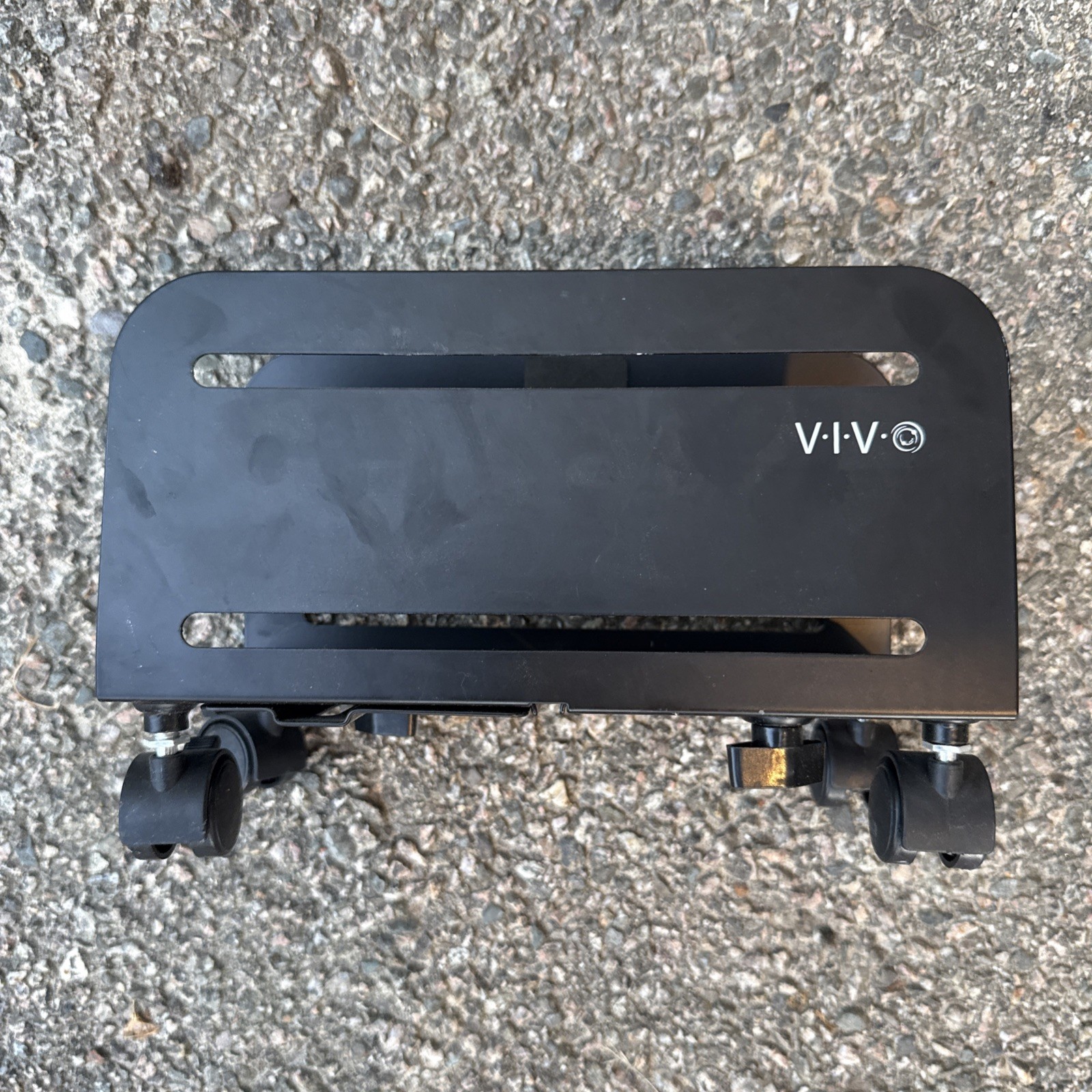 VIVO Black Computer Desktop ATX Case CPU Rolling Stand Adjustable Cart Holder