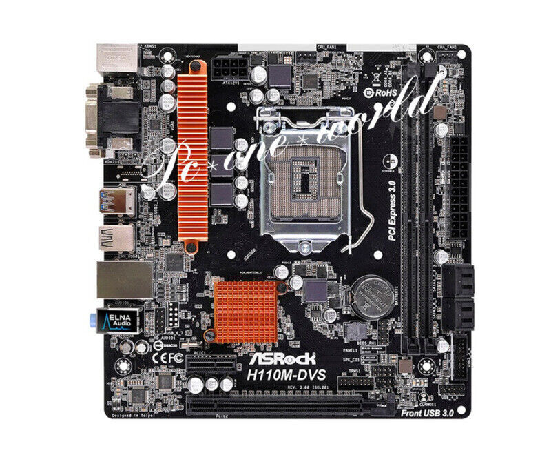 ASRock H110M-DVS R3.0 Motherboard Intel H110 Socket LGA 1151 DDR4 DIMM Micro ATX