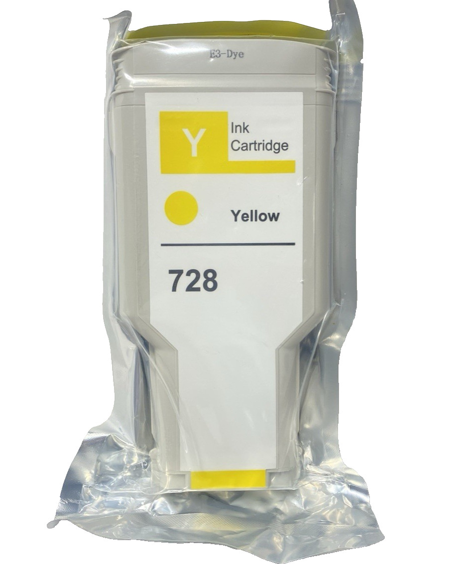 DesignJet 728 Yellow Ink Cartridge Compatible for HP T730  T830 (300ml)