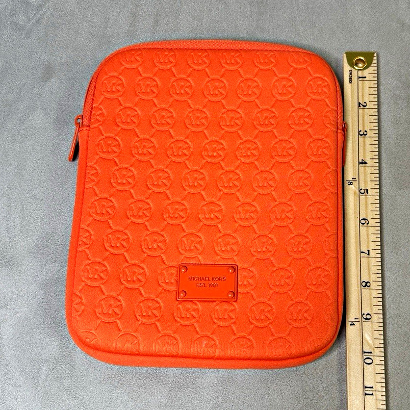Michael Kors Orange Embossed Logo Zip-Around tablet/ipad Bag Case, 10 x 8 in