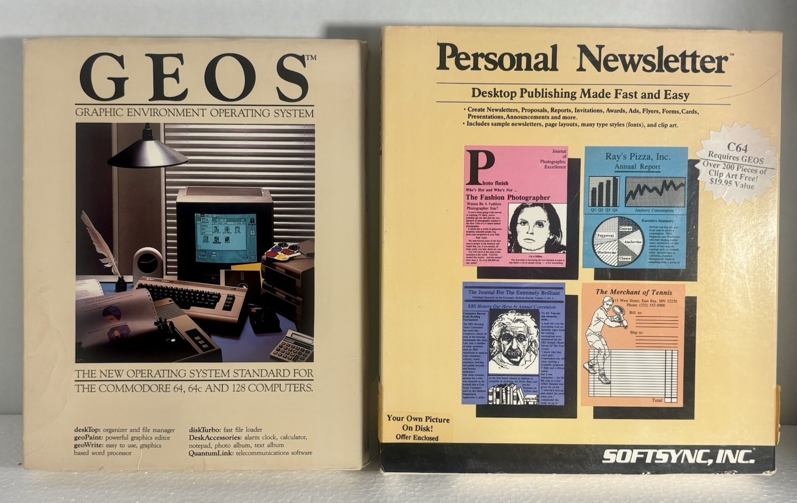 GEOS Graphic Environment Operating System Commodore 64, 64c,128 W/Personal News