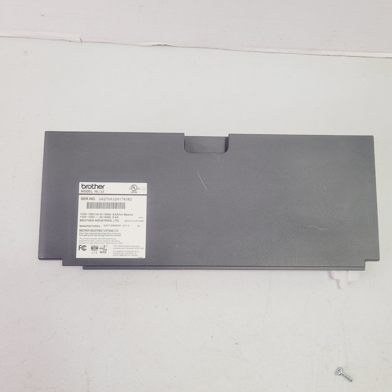 Brother HL-2240 Printer Back Rear Access Cover Door Gray Replacement Part
