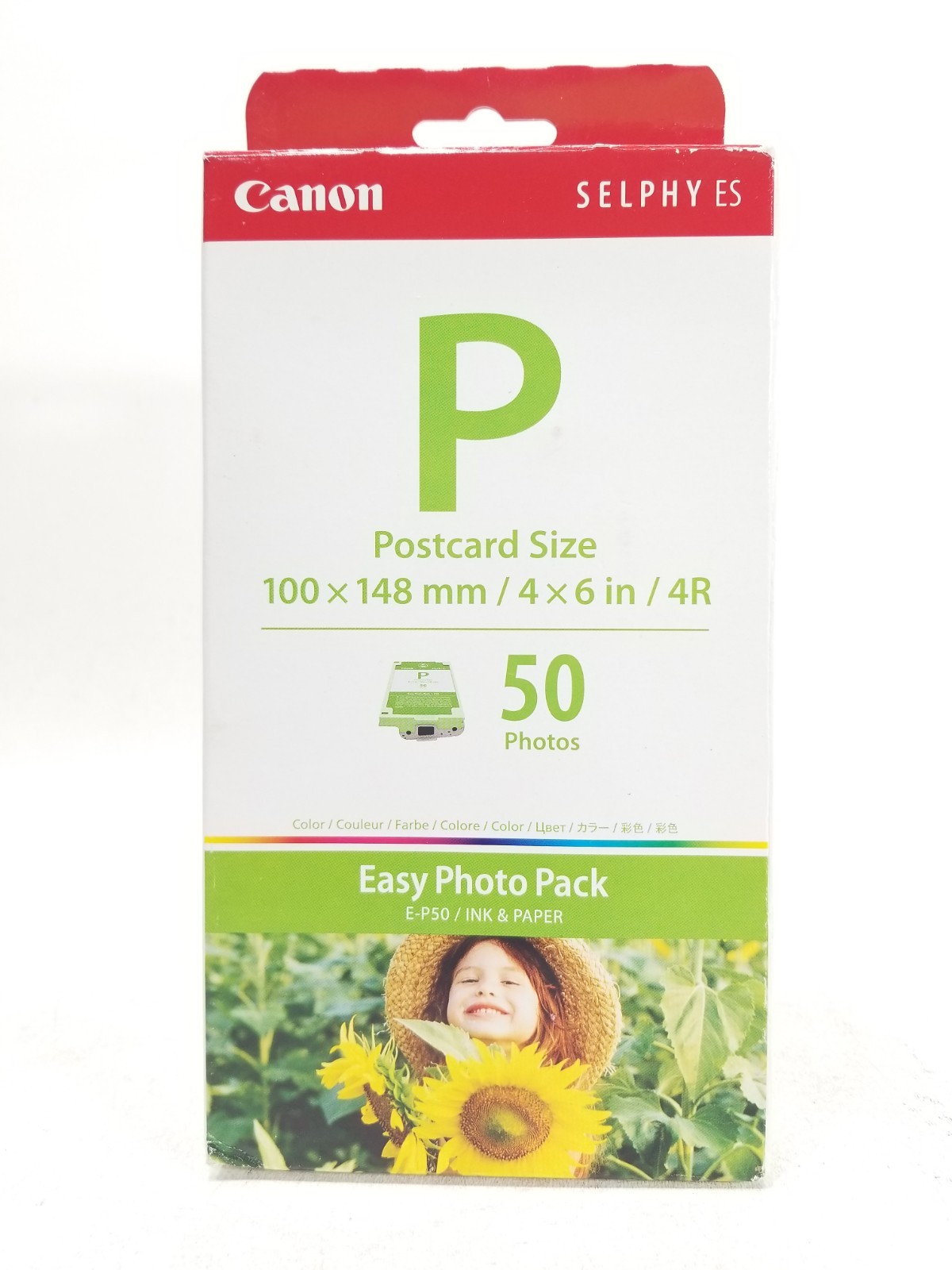 Canon E-P50 - Selphy ES Postcard Size 50 Photos 4 X 6 in - Ink & Paper NEW