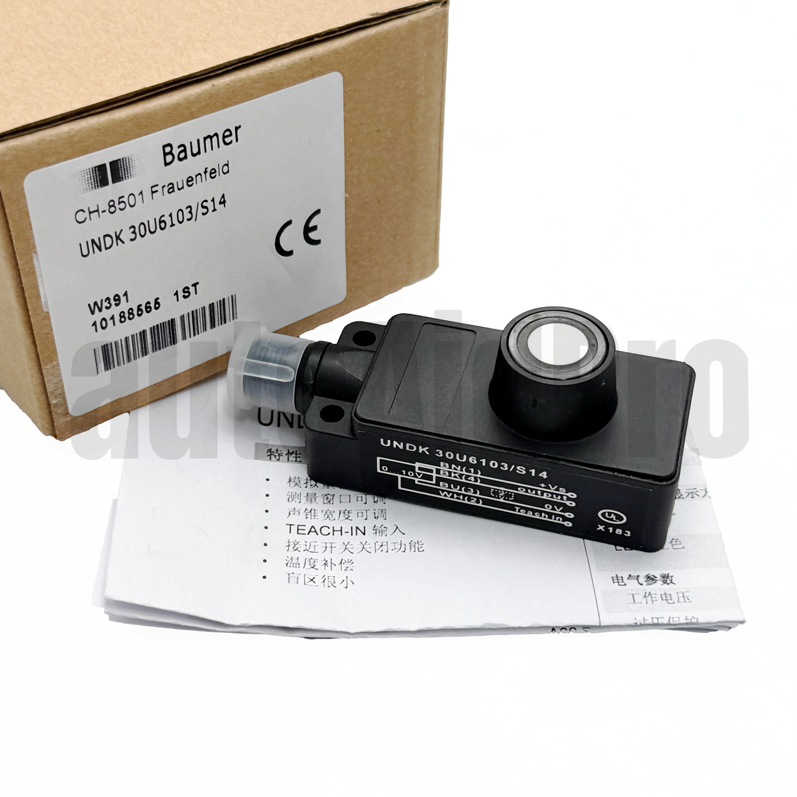 Brand New 1Pcs Baumer 30U6103/S14 Ultrasonic Sensor UNDK 30U6103 / S14 