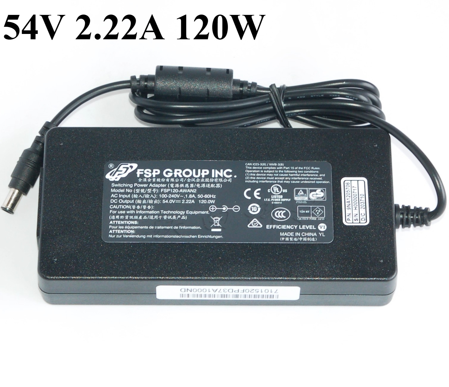 Genuine FSP 54V 2.22A 120W AC Adapter FSP120-AWAN2 Charger Power Supply