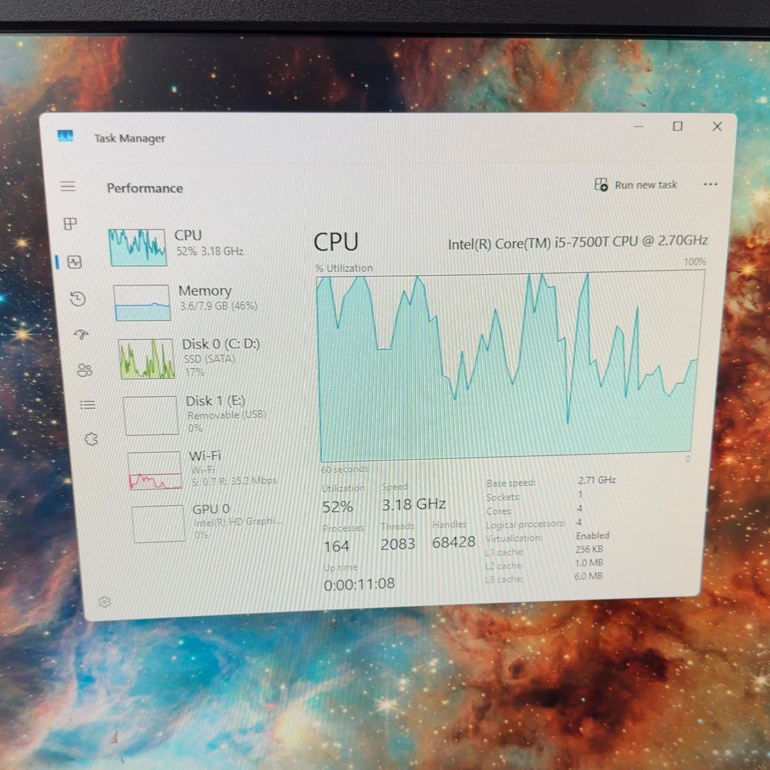 HP ProDesk 600 G3 Mini 2LA64UC#ABA Core i5-7500T 2.70GHz 8GB RAM 256GB SSD