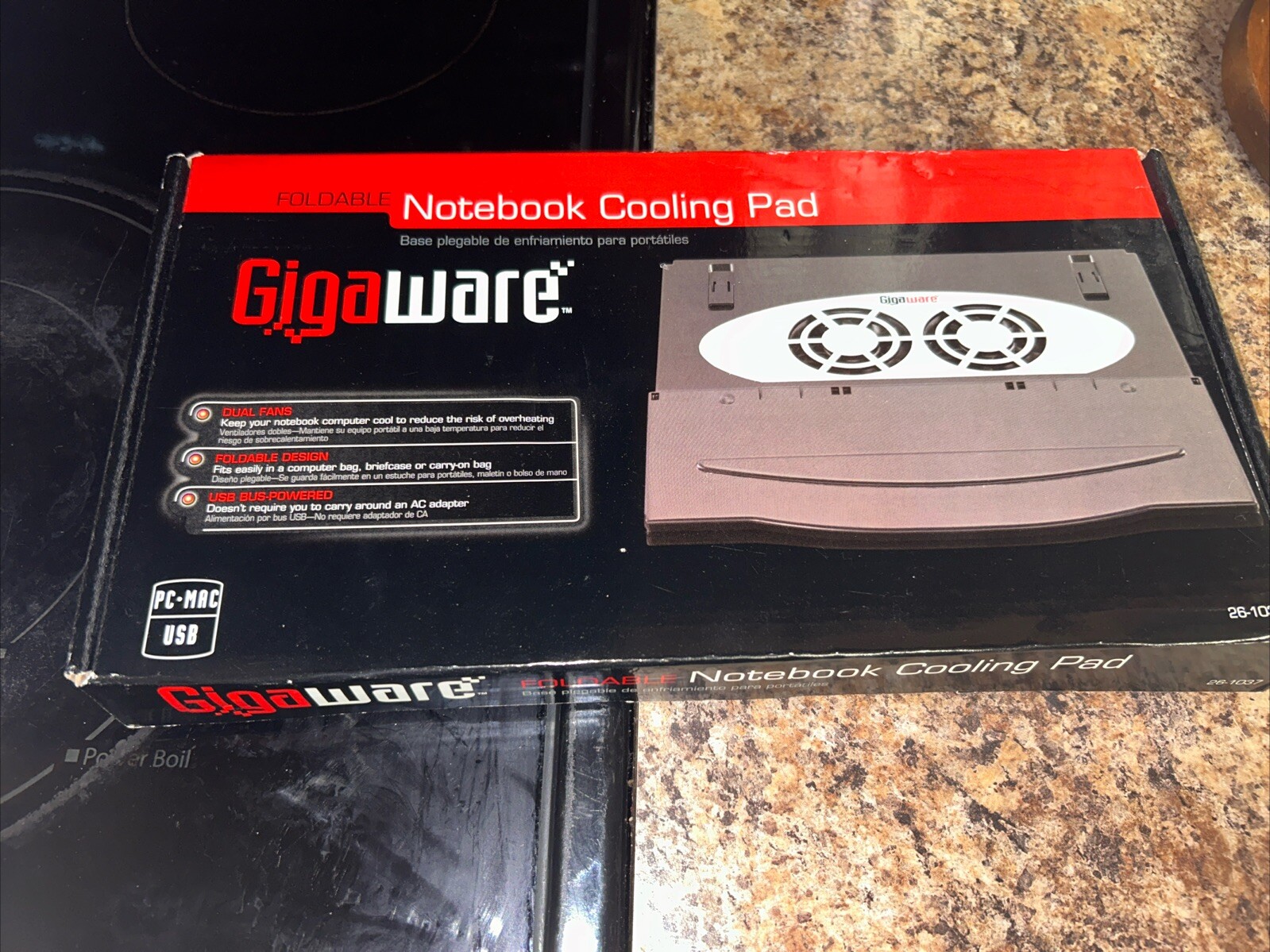 Gigaware Foldable Notebook Cooling Pad NEW Open Box