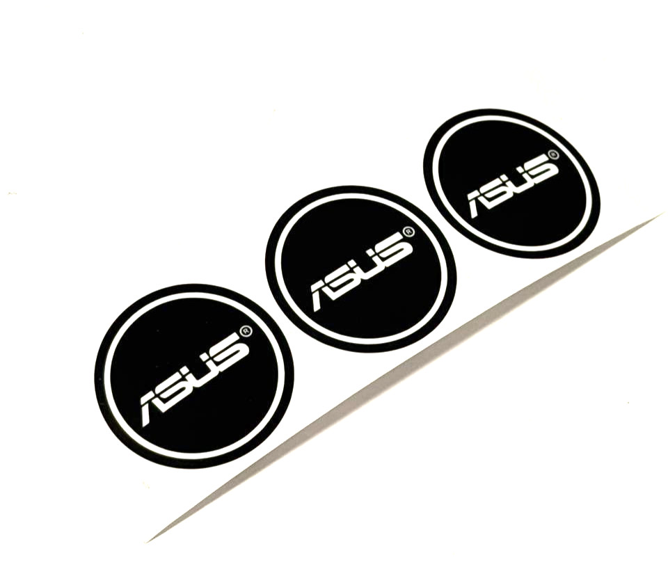 3 x GPU Graphics Card Fan Round Sticker Label Decal for ASUS, 28mm
