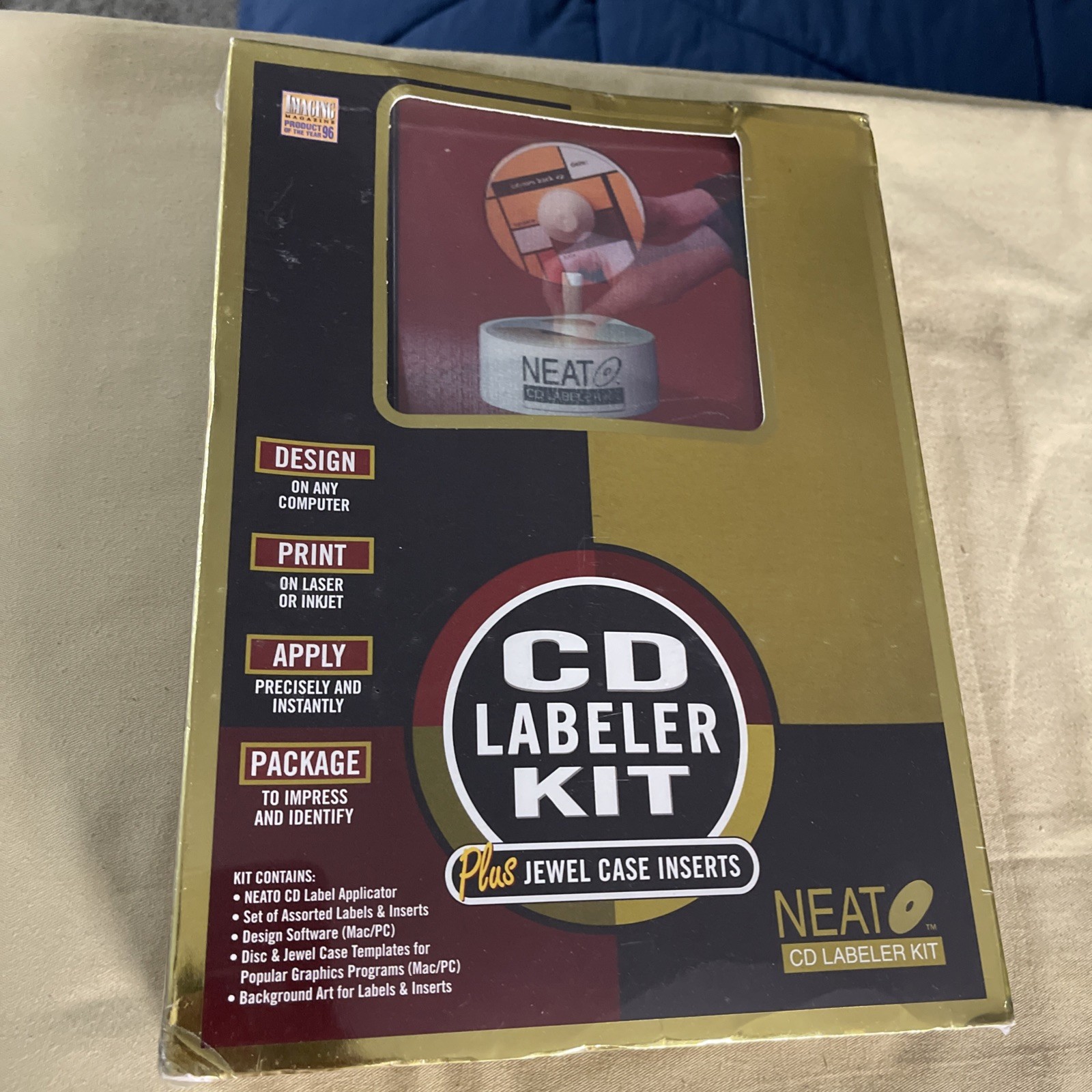Vintage NEAT NEATO CD Labeler Kit Software Mac/PC & Case Inserts NEW SEALED 1996