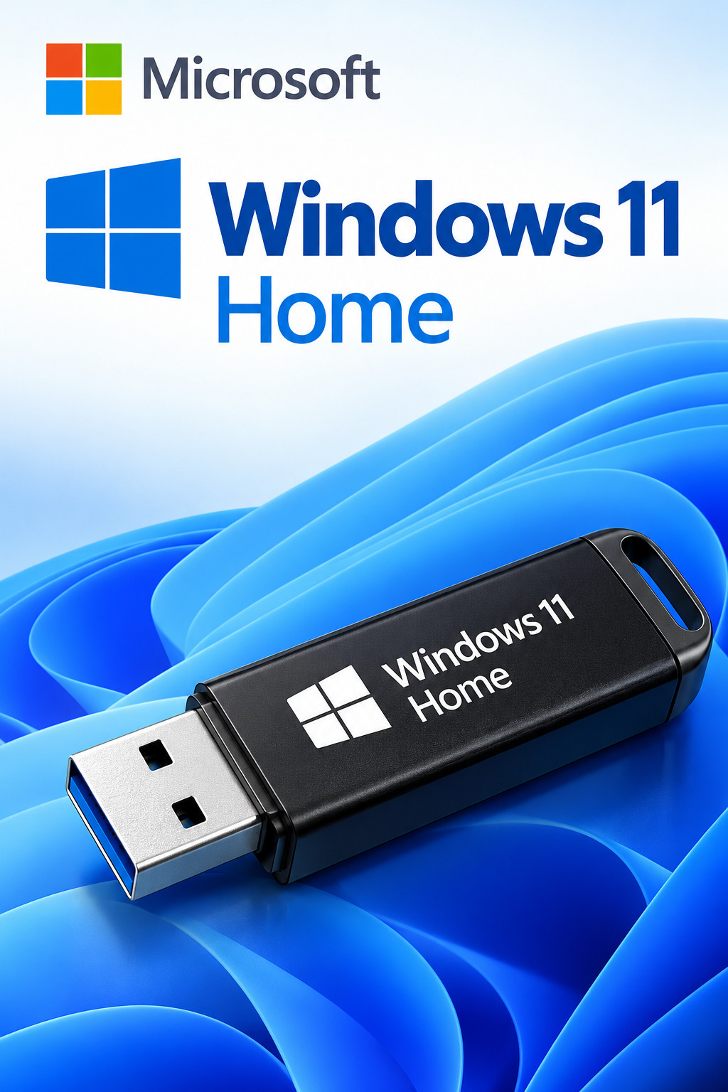 Microsoft Windows 11 Home 64-Bit USB Flash Drive + Key