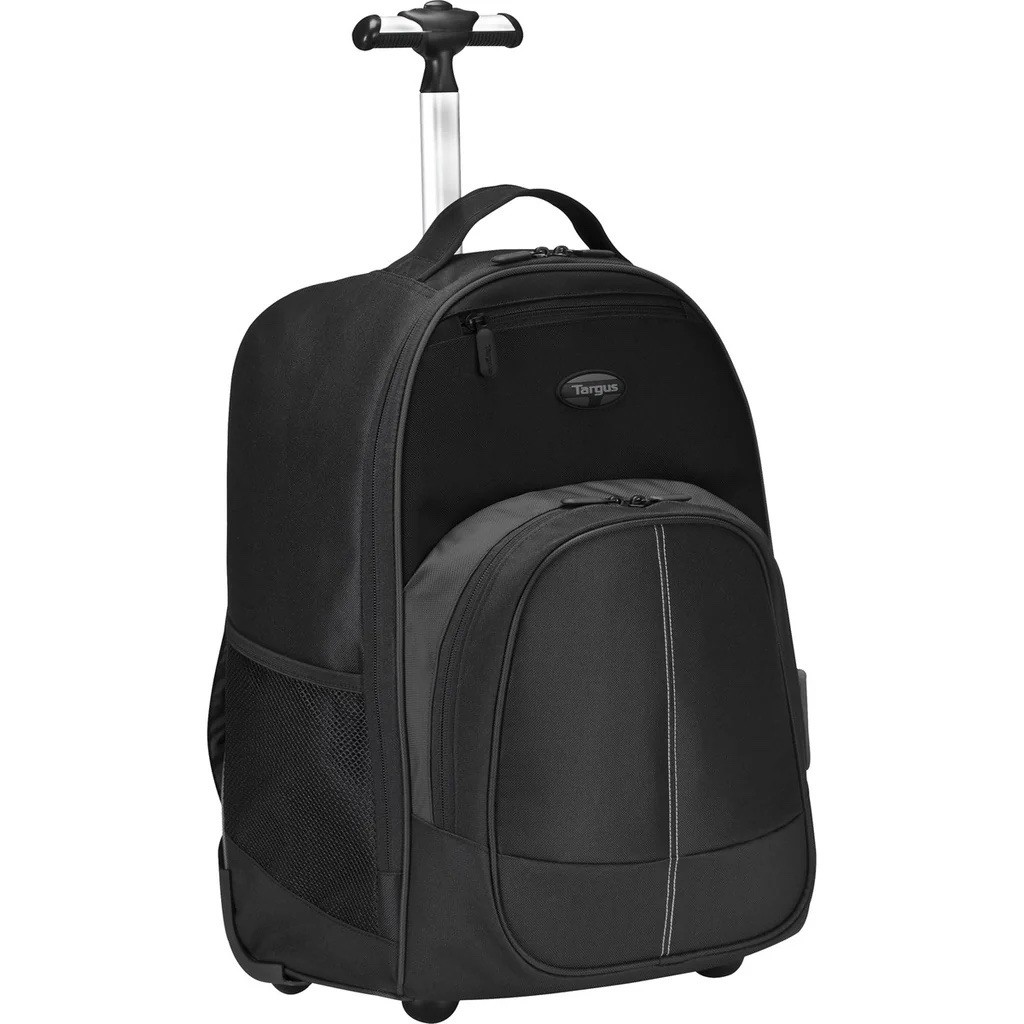 Targus 16 Inch Black Compact Rolling Laptop Backpack for Work and Travel
