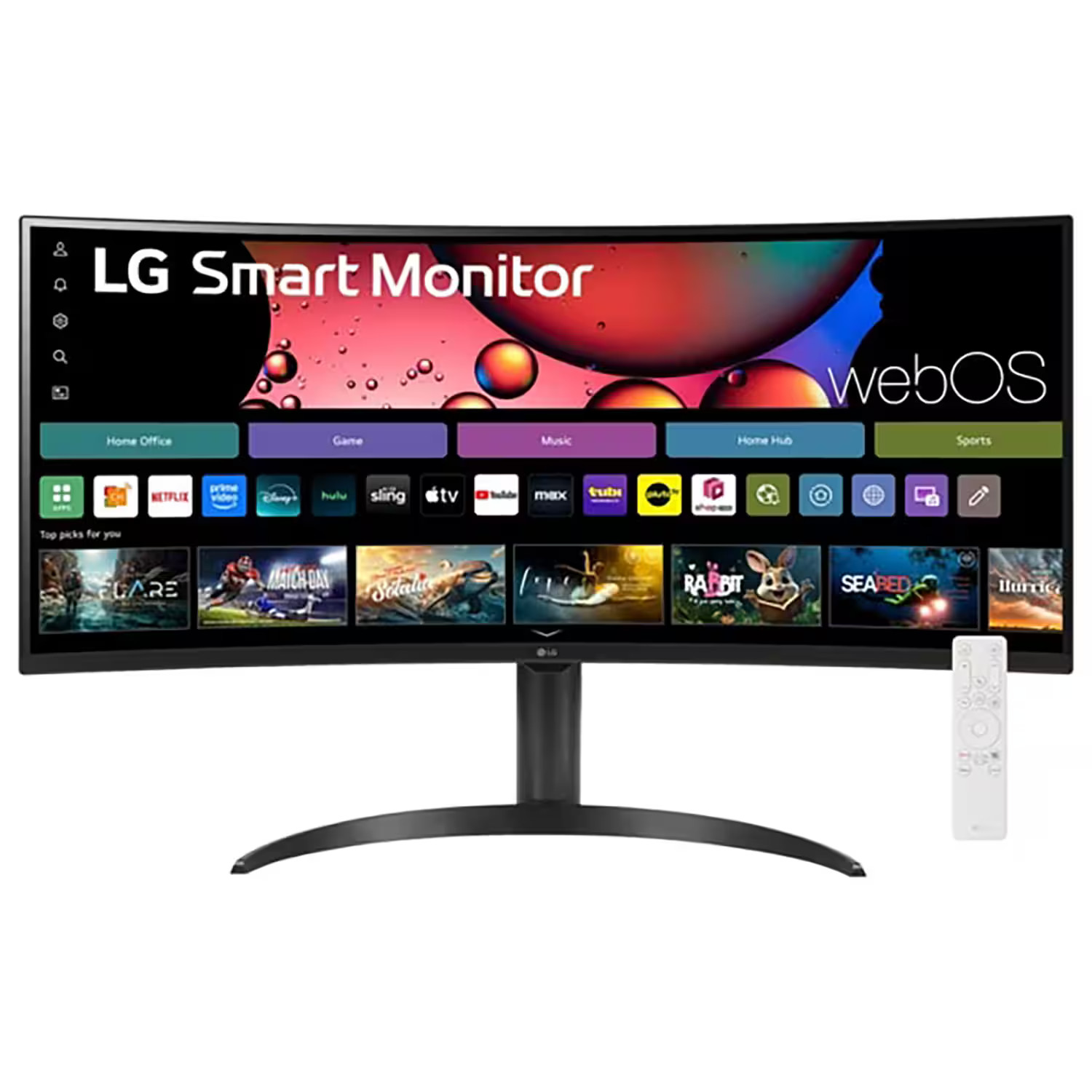 LG - 34" WQHD 100Hz 5ms Smart Monitor with HDR10 (HDMI, USB-A) - Black