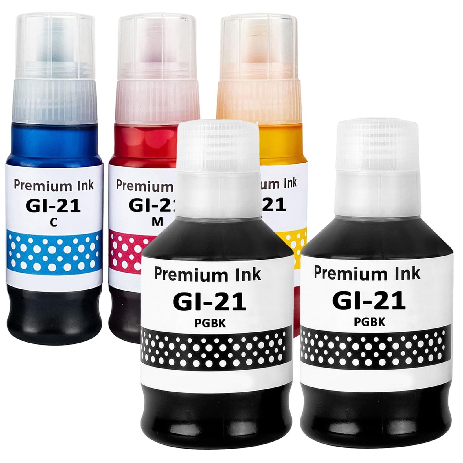 GI-21 G3270 G3260 Ink Refill Bottles for G3290 G2260 G1220 Printer 5 Pack