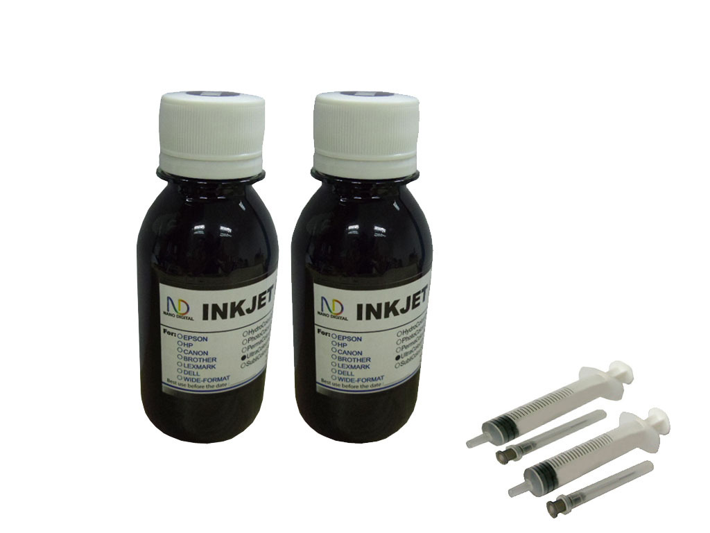 2x4oz Black Refill Ink for Canon PGI-225 CLI-226 PIXMA iP4820 iP4920 iX6520 1p