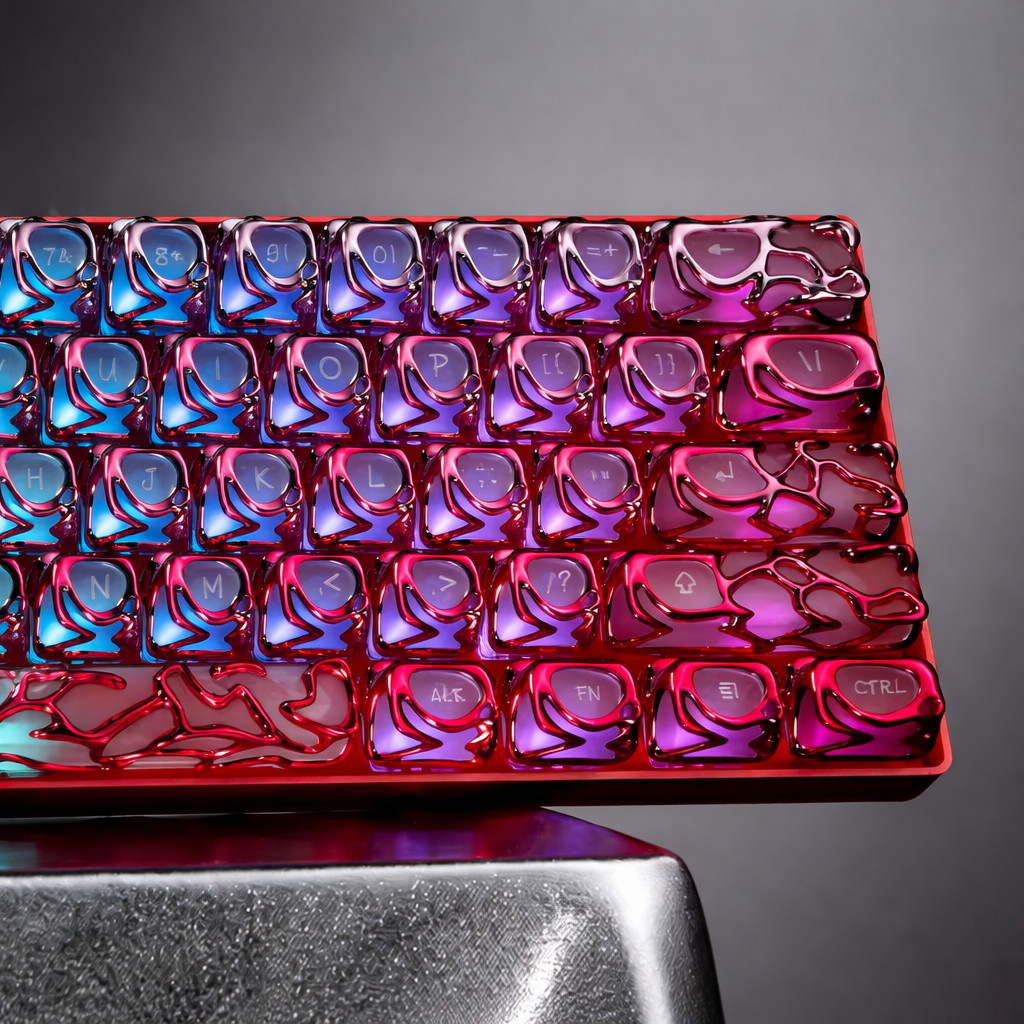 XVX Venom Red Gradient Keycaps 61-Key ABS+PC Custom DIY Keyboard Set