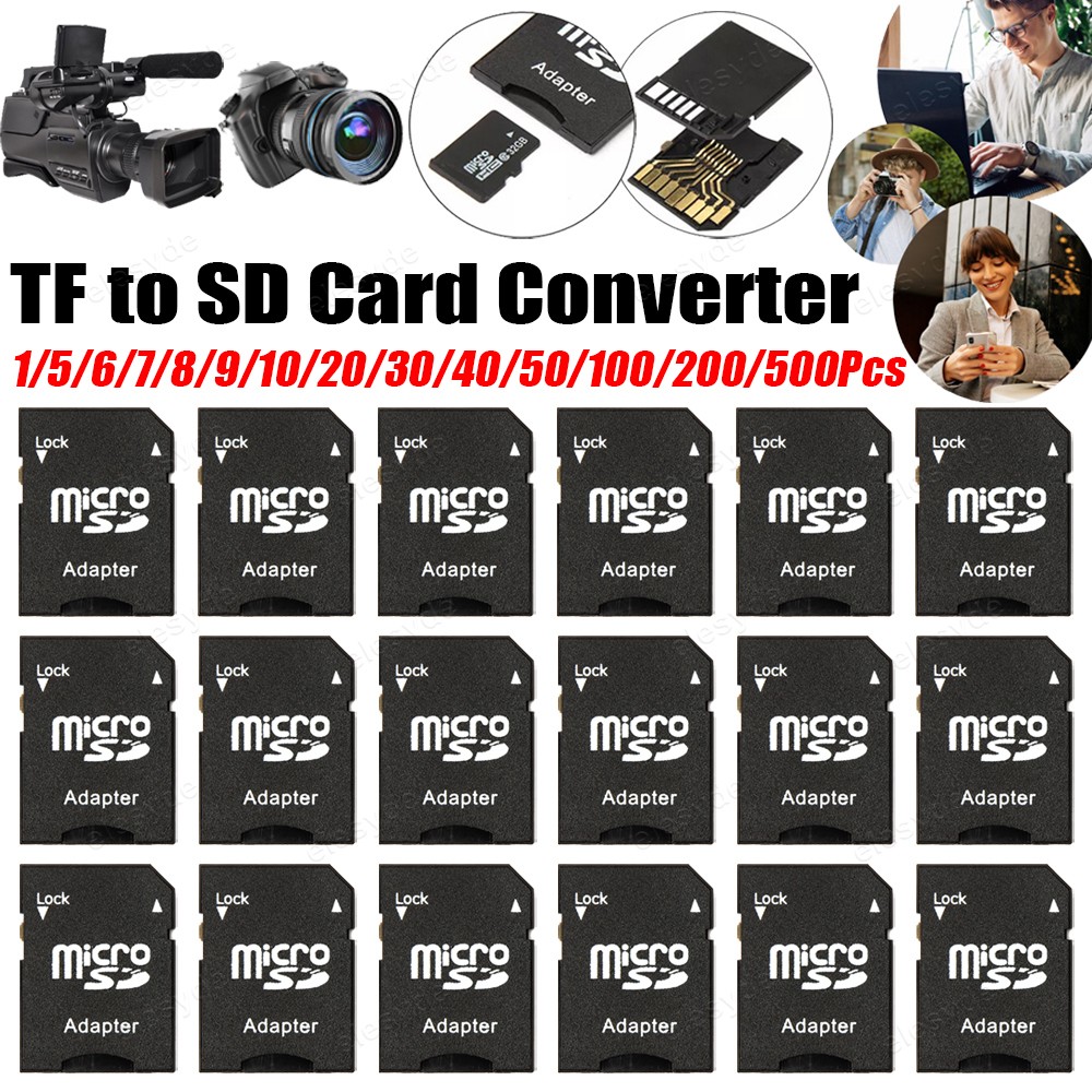 TransFlash TF Micro SD Adapter To SD SDHC Memory Card Adapter Converter Lot